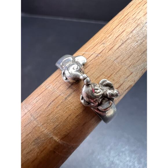 Vintage Disney Mickey Mouse sterling silver signed ring size 6 - Picture 1 of 16
